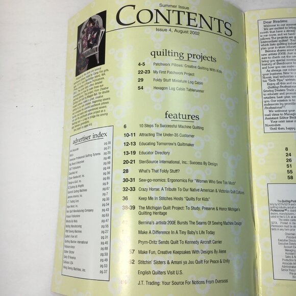 Quilting Professional Magazine Issue 4 August 2002 Patchwork Pillows Patterns - Picture 3 of 9